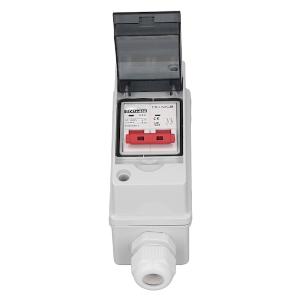 2P 40A DC Strømafbryder IP65 Vandtæt 6KA Brydeevne 1000V DC Isolator Switch til Solcelleanlæg