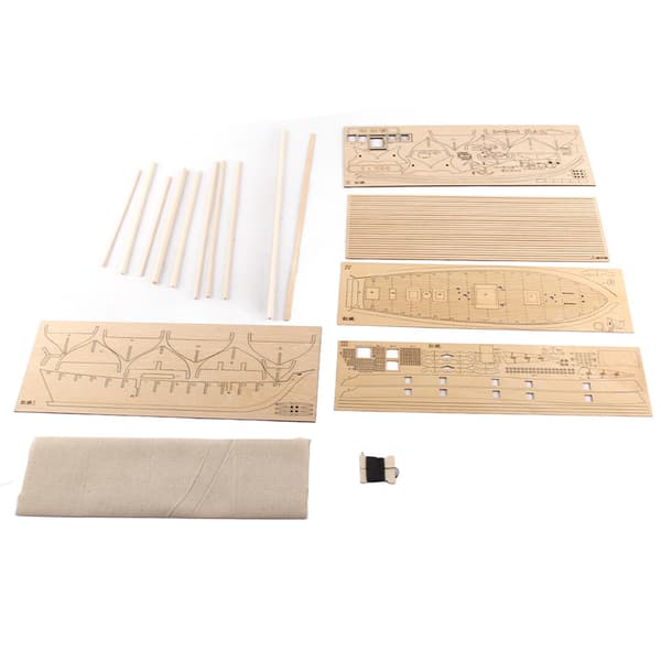 7-delars träsegelbåt skeppsmodell kit DIY hemdekoration båt presentleksak för barn