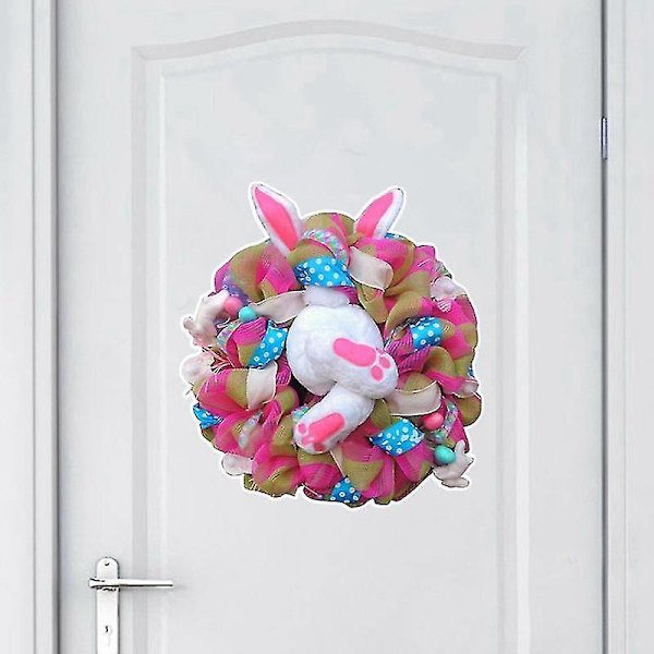 Pääsiäispehmoseppele pupu seinätarra, lomasisustus 12" pink