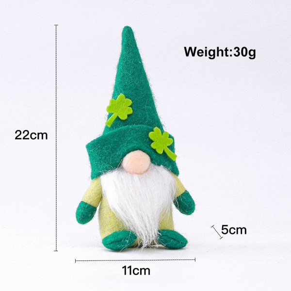 Grön klöver Ansiktslösa dockor Rudolph Action Figur Gnome Doll Mini Plysch Elf Hona Male