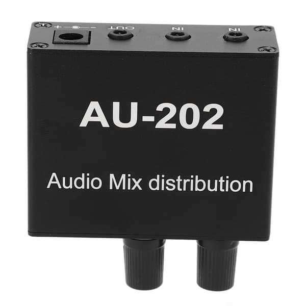 2 Input 2 Output 3.5mm Stereo Mixer Audio Forstærker Plug Play Aluminium Legering
