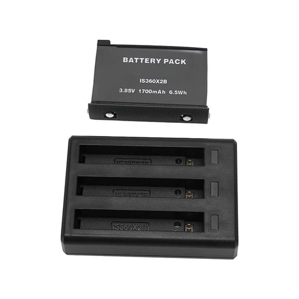 for Insta 360 ONE X2 Batterilader 3-kanals hurtiglading Batteriladerhub med oppladbart litiumbatteri