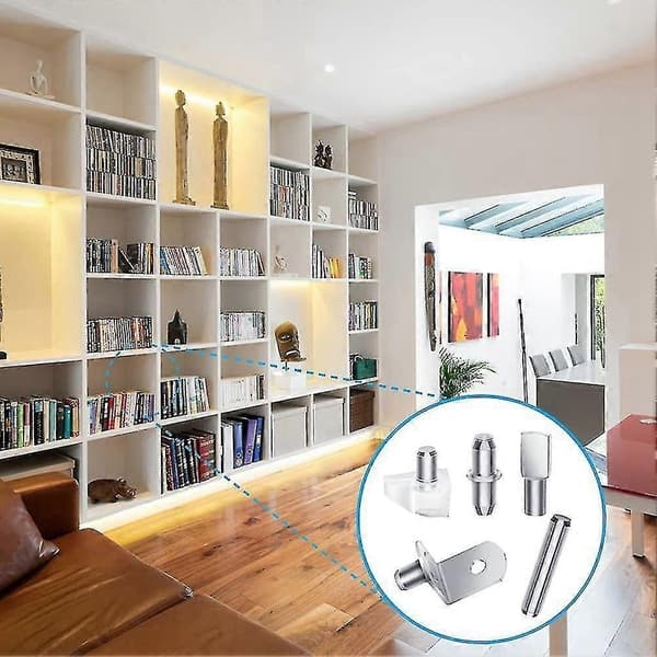 【BQ】Shelf Pin Kit 120 Pcs, 5 Styles Cabinet Shelf Support Pins for Shelves and Bookcases