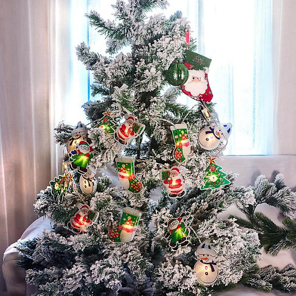 Julepynt Juletræ hængende LED-lys Farverige blinkende lys Full Star String Lights (2,5 m 20 lys)