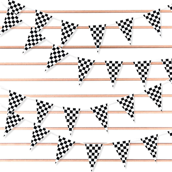 Ternet flag Sort og hvid 100 Ft Pennant Racing Banner Party