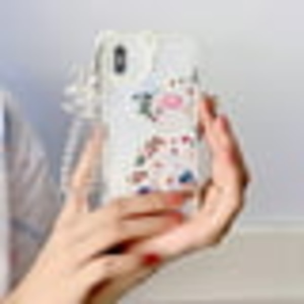 IPhone XR Bear Phone Case, Cute Flower Bear Camera Protector Transparent telefon