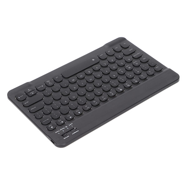 Trådløst tastatur med runde taster 10 tommer baggrundsbelyst børstet computertilbehør til Android/WIN/IOS Sort