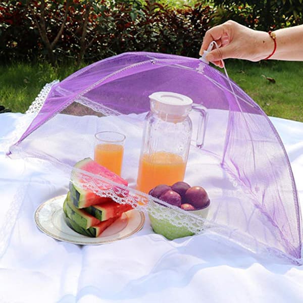 Foldbar Madvarebeskyttelse i Mesh, Foldbart Telt Dome Net Paraply Picnic Madvarebeskyttelse
