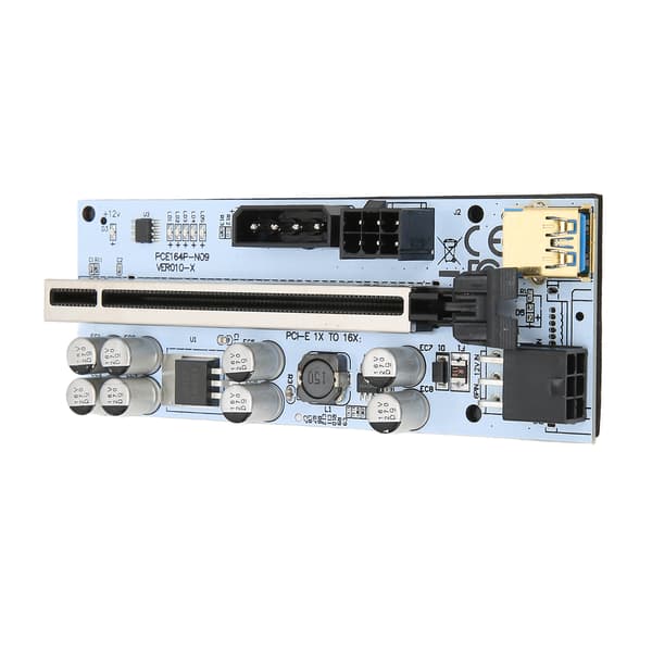 PCIE Riser-kort 8 Faste Kondensatorer Stærk Anti-Interferens GPU 1X til X16 til Windows 7 til Windows 10