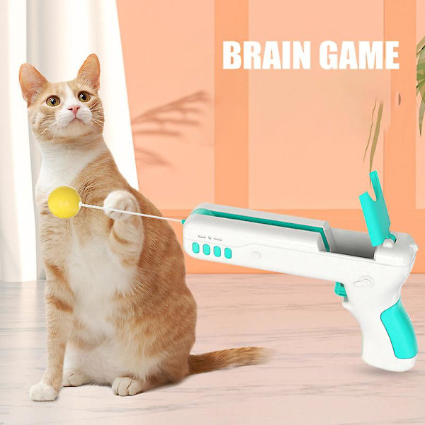 Interactives Cat Toys Cat Rebound Wand-leksak med fjädrar och kattmynta för träningsleksak för inomhuskatt kattunge Blue