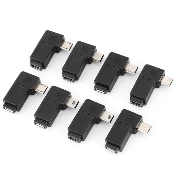 40-pack med vinklade Mini Micro Typ B hane USB2.0-adaptrar