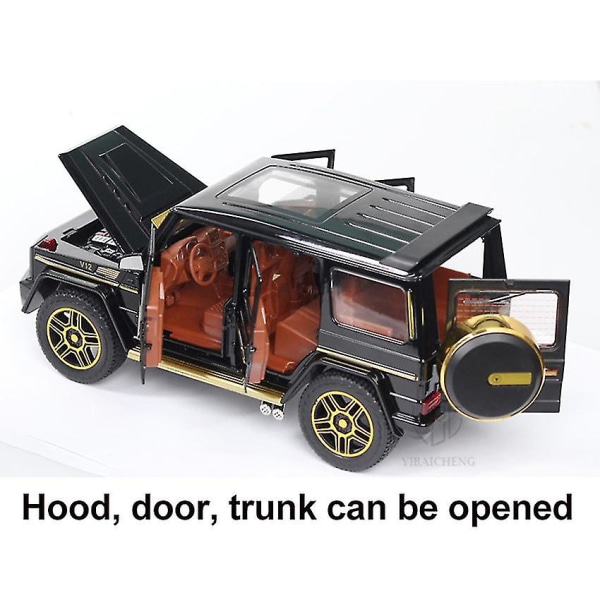 Hhcx-1/24 G63 Alloy Car Models Diecasts Vehicles Toy 6 Door Opened G-class Simulation Off-road Vehicle With Light Sound Pull Back Toy Matte No Box