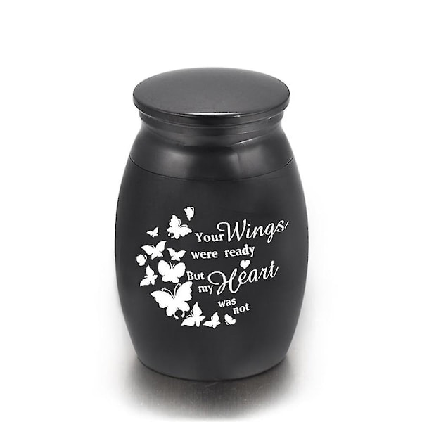 Mindesmærke af aluminiumslegering til kæledyrskisteurne - lille souvenirurne S Sort urne D S Black Urn D