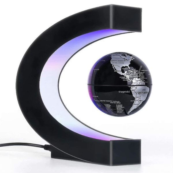 Magnetisk levitasjonsglobe med led lys Flytende lampe klodedekor, Cool Tech julegaver til menn, EU-plugg