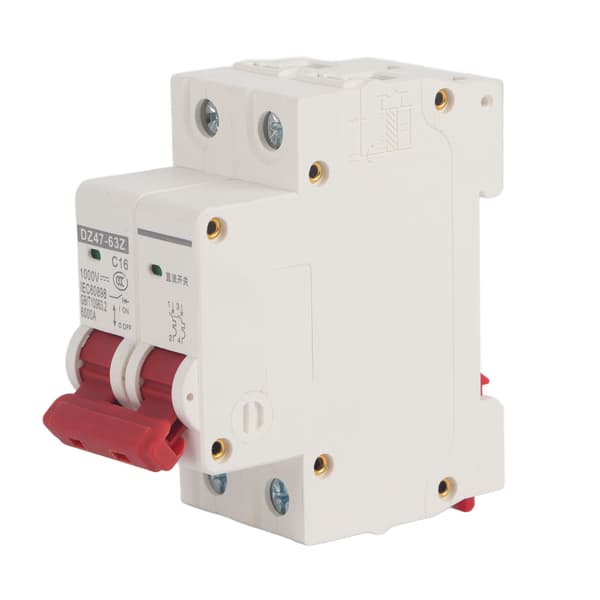 Afbryder 2P Lavspænding 6000A Brydeevne DIN-skinne Montering 16A DC 1000V