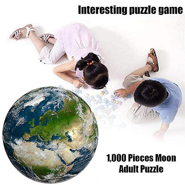 1000 bitar Runda pussel Diy Space Moon Earth Circular Puzzles