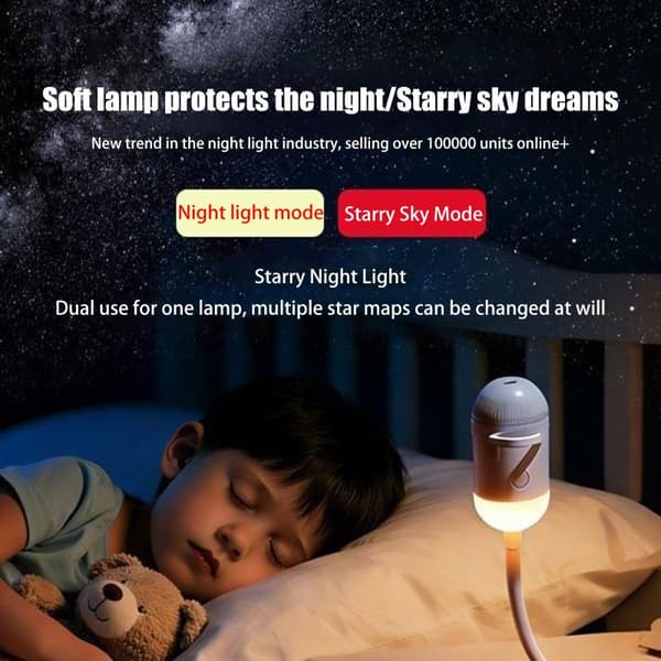 2-i-1 Galaxy Stjerneprojektor Natlampe LED Stjernehimmel Omgivende A2