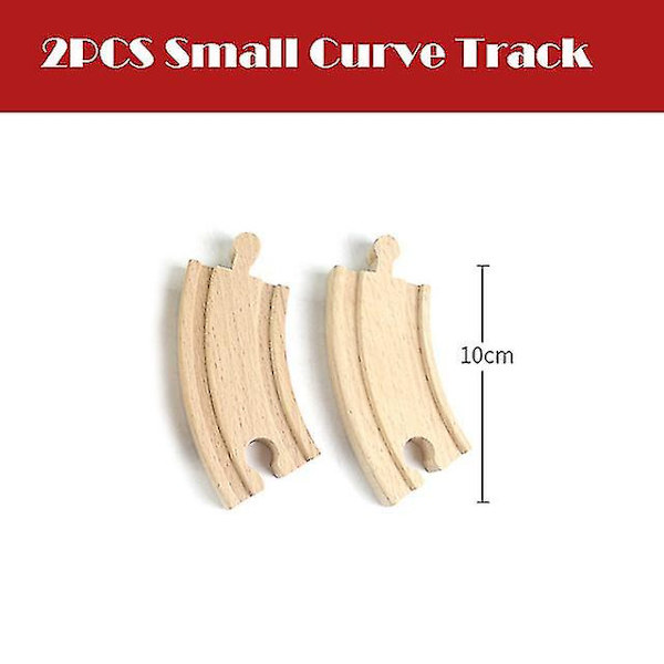 Hhcx-new All Kinds Wooden Track Parts Beech Wooden Railway Train Track Accessories Fit With All s Wood Tracks Toys For Kids 2pcs S curve