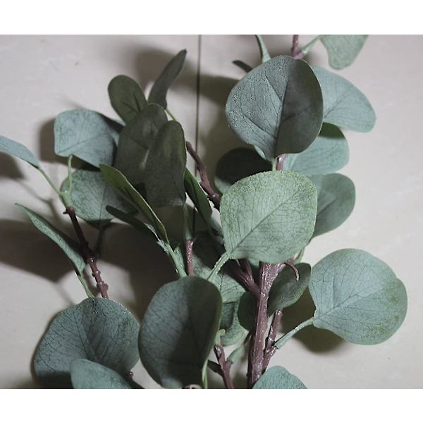 Kunstig Eucalyptus Garland Lange Sølv Dollar Blade Løvplanter