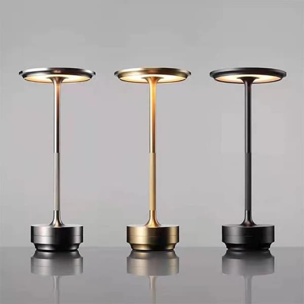 【BQ】Cordless Desk Lamp, Dimmable, Metal, USB Rechargeable, Table Lamp - 1 Item-FF- silver
