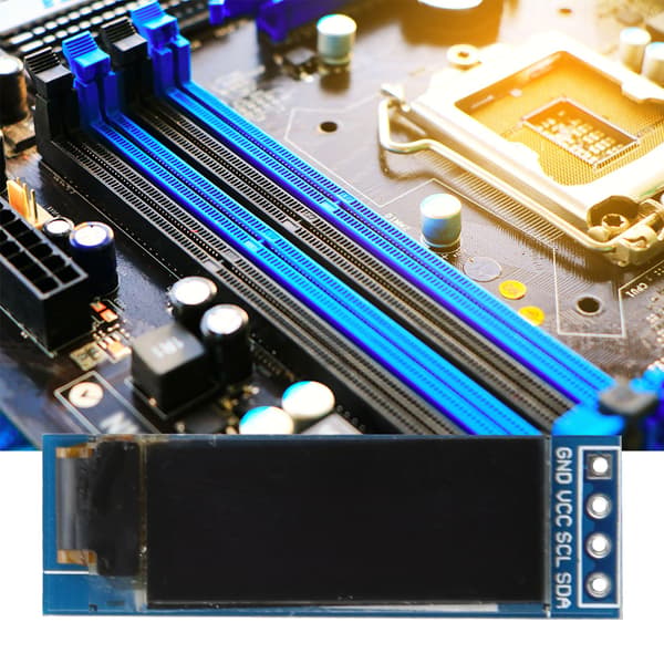0.  91in OLED Display Modul IIC Interface 128x32 Hvid/Blå Display Modul 3.3~5VBlå