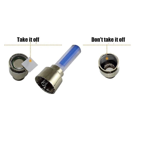 4st Cykel Bil Motorcykel Hjul Däck Ventillock Cap Led Light Lamp Tillbehör