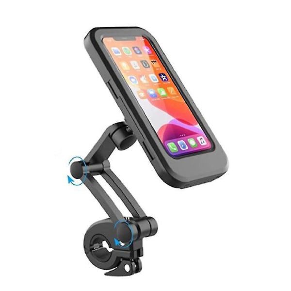 Polkupyörän matkapuhelinteline, vedenpitävä älypuhelinteline kosketusnäytöllä, 360 kääntyvä, korkeussäädettävä iPhonelle Samsung Galaxy Huawei 6.7