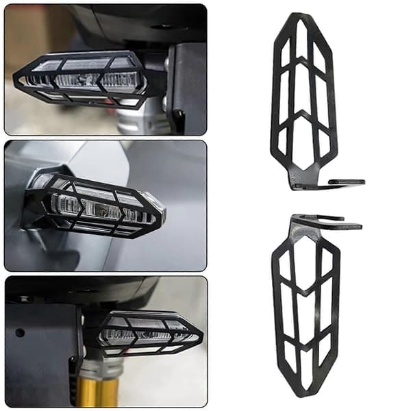 【BQ】Motorcykelmodifieringstillbehör Blinkersskyddsskydd Blinkersindikator Aluminiumskydd Silver Silver