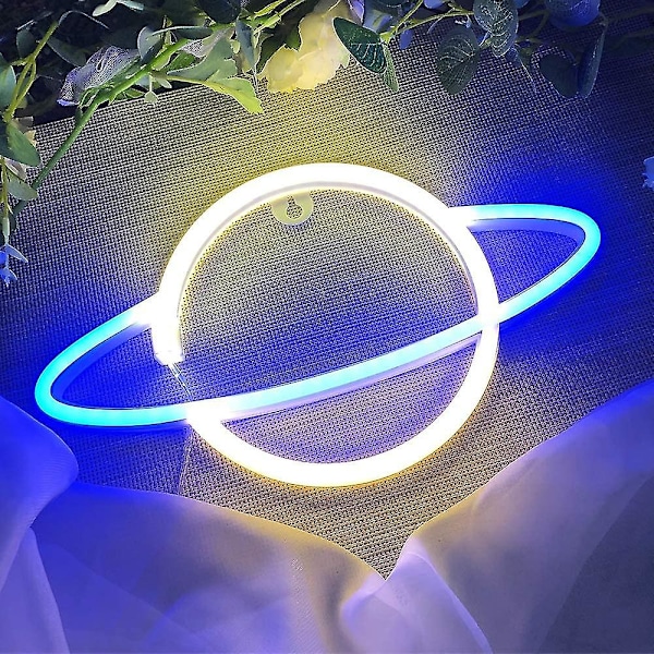 Valokyltit-planeetta Neon Signs|led Neon Light Neon Seinäkyltit, pinkki ja sininen Blue Warm White