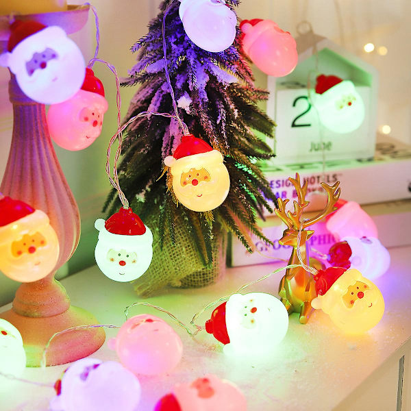LED String Lights Santa Claus Christmas Party Activities Birthday Decoration Atmosphere Lights 1.5m 10 Lights (Color)