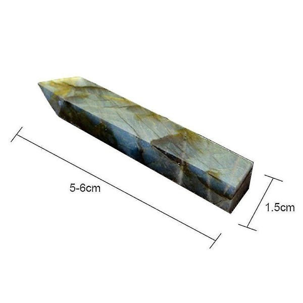 Naturlig labradorit kvarts Obelisk Crystal Column Wand Sten