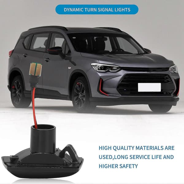2 stk. dynamiske LED-sidemarkeringslys til Opel Insignia Zafira Corsa til C Smoky black