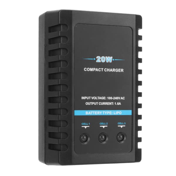 20W Balanceoplader til Lithium Polymer Batterier med LED-indikator EU-stik 110‑240V