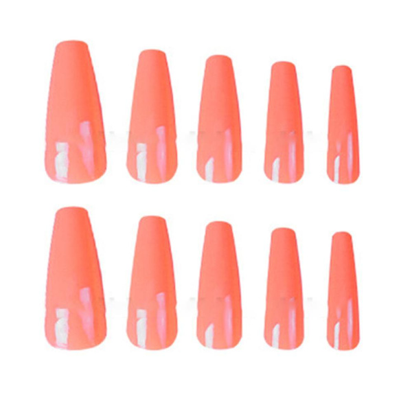 100 stycken konstgjorda akrylnaglar för diy nageldesign salong kvinnor flickor Coral Red