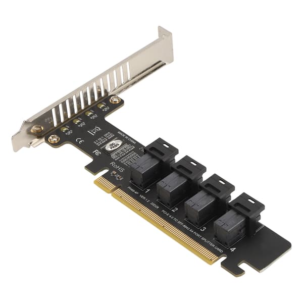 PCIE X16 - 4-portinen U.2 NVME-sovitin