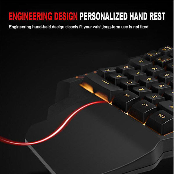 Enhands mekaniskt speltangentbord, 35 nycklar Enhands mekaniskt minispeltangentbord Bakgrundsbelyst ergonomisk spelkontroll