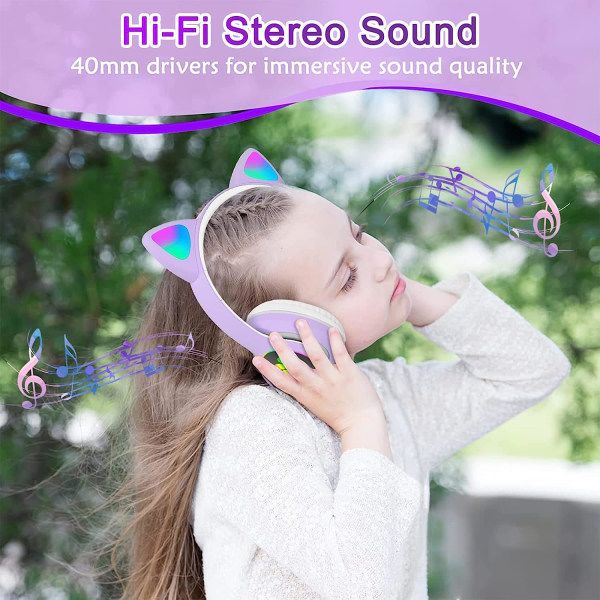 Uudet Kids Bluetooth -kuulokkeet taitettavat LED-valolla grön