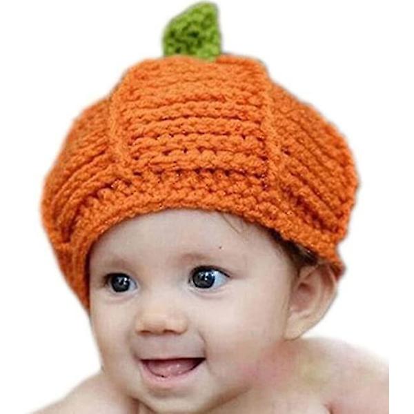 Nyxberryt Halloween Kepsar- Söt vinter Nyfödd Baby Pumpkin Sticka Hattar Gul