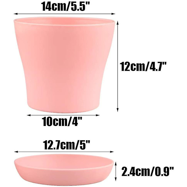8 kpl 14cm Pienet muoviset värikkäät kasviruukut Kukkaruukut Sisäkasvit Ruukut kotitoimistoon, 8 väriä