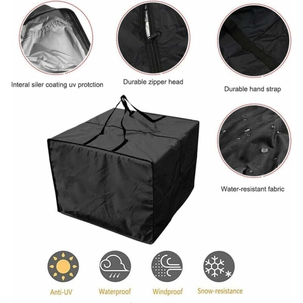Slitesterk 210D hageputeoppbevaringspose, utendørs puteoppbevaringstrekk med glidelås