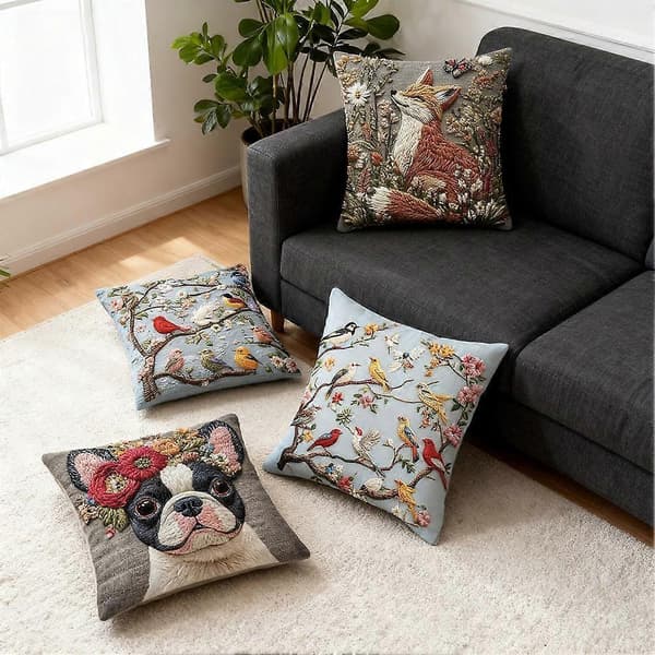 Plante Dyre Pude Dobbeltsidet Tryk Sofa Hjem Pudebetræk Polyester A