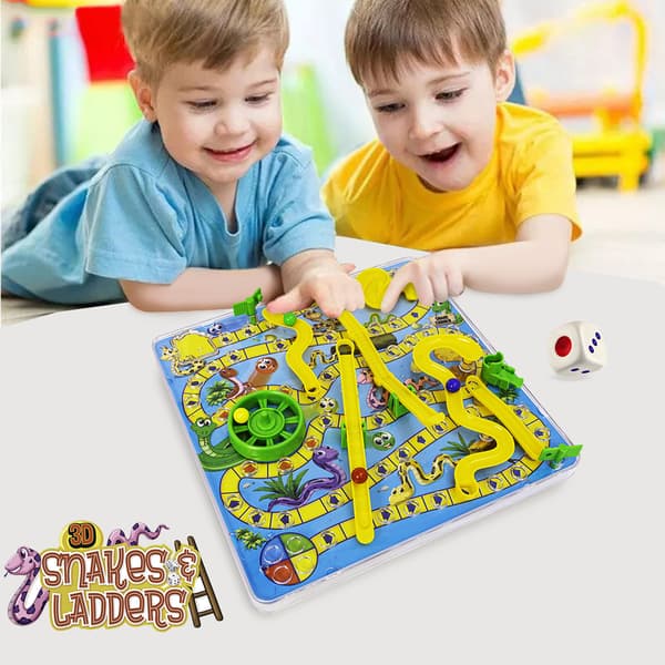 3D Orm och Stege Brädspel Traditionell Familjeleksak Rolig Present för Barn