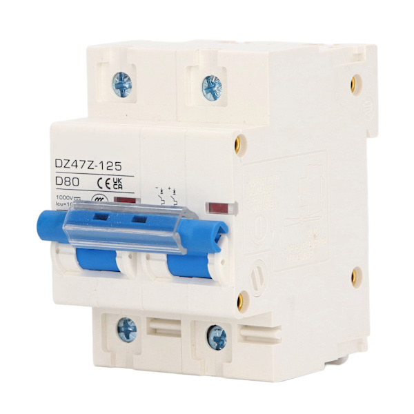 2P Mini Afbryder 10KA Brydeevne Solcelle PV System 80A DC1000V Blå Kontakt