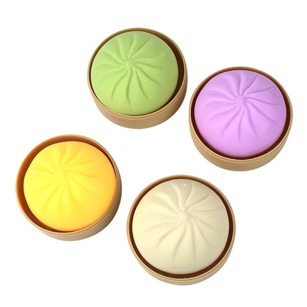 [BQ]Stressbollar Leksaker - 4-pack Stora Ångfyllda Dumplingbullar, Sq