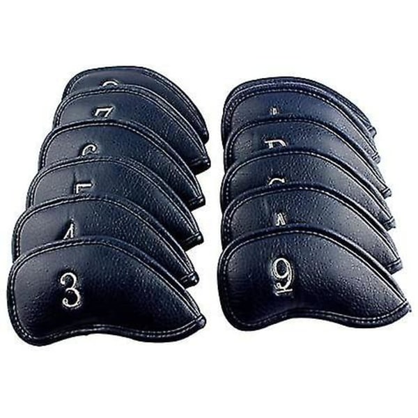 12 delar läder Golf Irons Head Cover Set Head Covers för alla märken Callaway, Royal Blue