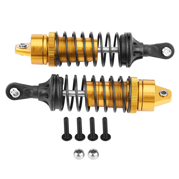 2 stk. 100 mm RC frontstøddæmper til Traxxas Slash 4x4 1/10 bil gul