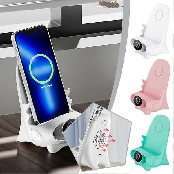 【BQ】Mini stol trådløs hurtiglader kompatibel med multifunksjonell telefonholderlader White