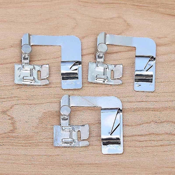 1/3 st Bred rullad set för inhemska symaskiner Snappresser 5to 8 Inches 16mm