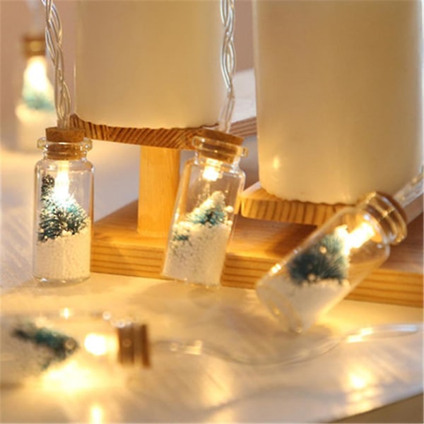 2m klar glasskrukke Fairy 10 Led String Lights Mini juletre lys Batteridrevet 3m 20LED