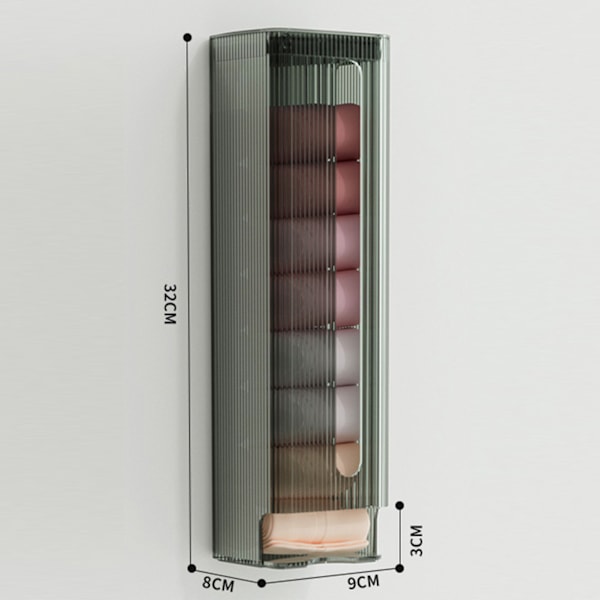 Veggmontert multifunksjonell oppbevaringsboks for undertøy, sokker og søppelsekker - Transparent design